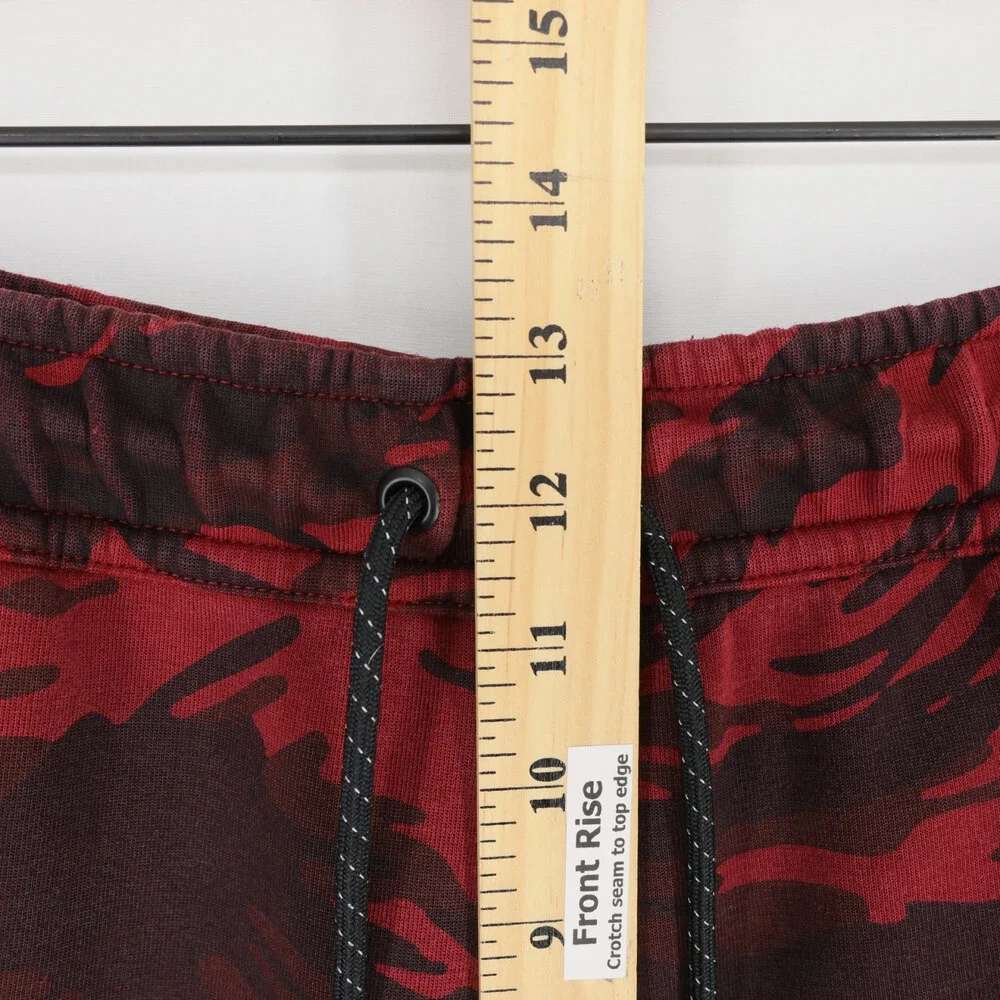 Nike Tech Fleece Joggers Mens 2XL Red Camo Drawstring Tapered Activewear